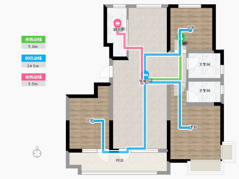 山东省-聊城市-民生·城市玖玺-96.80-户型库-动静线