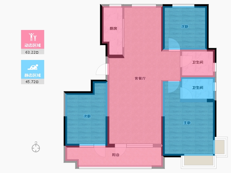 山东省-聊城市-民生·城市玖玺-96.80-户型库-动静分区