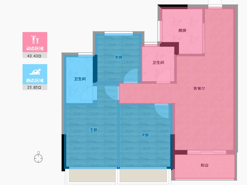 浙江省-杭州市-兴耀湖境观岚湾-71.17-户型库-动静分区