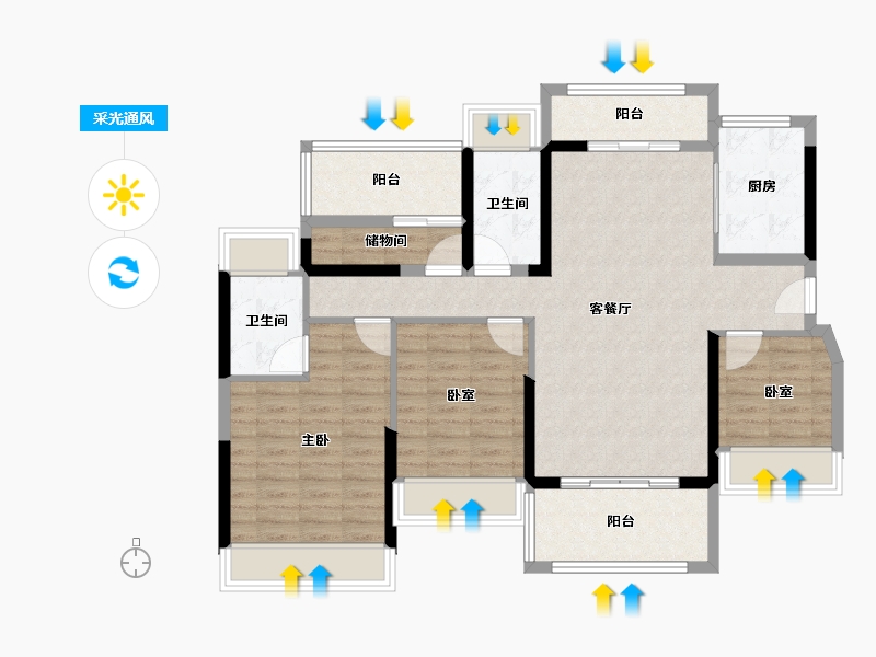 广东省-肇庆市-方凯天悦城-102.50-户型库-采光通风