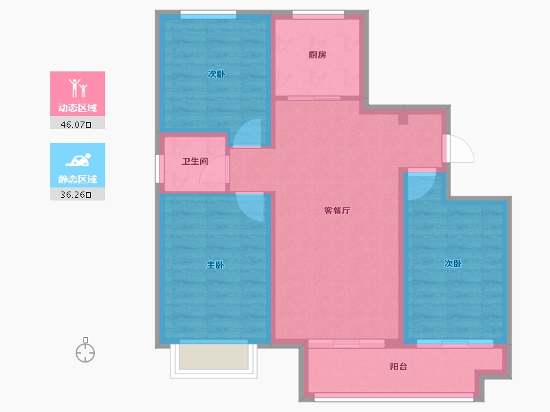 河北省-石家庄市-颐和新城·尚城-73.39-户型库-动静分区