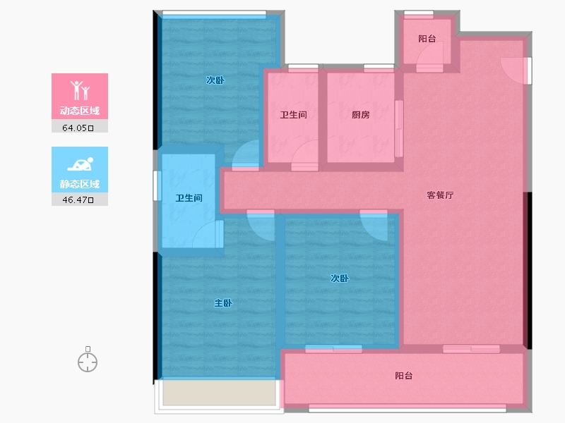 浙江省-舟山市-绿城凌波秋月-97.35-户型库-动静分区