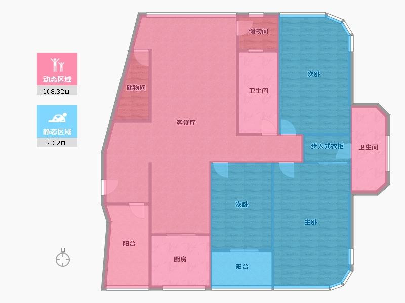 浙江省-金华市-梅湖公馆-168.57-户型库-动静分区