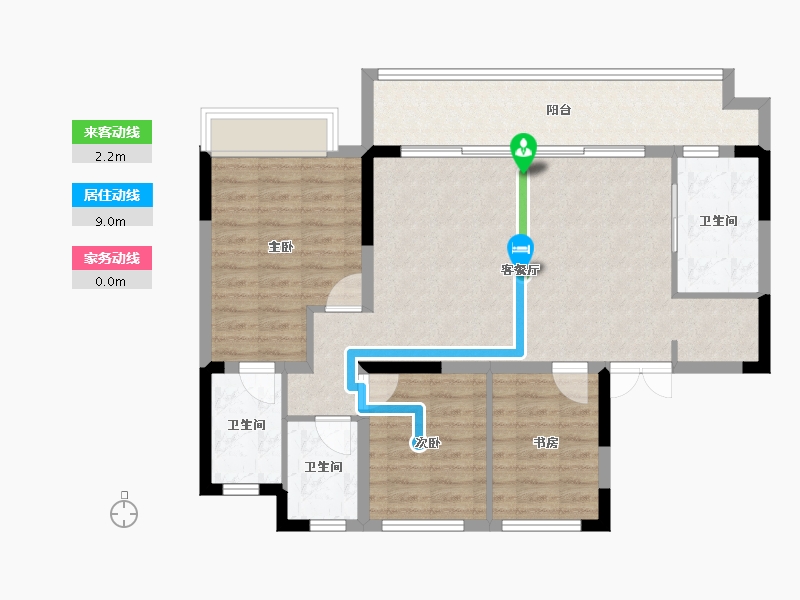 四川省-成都市-星河WORLD公园贰号-93.54-户型库-动静线