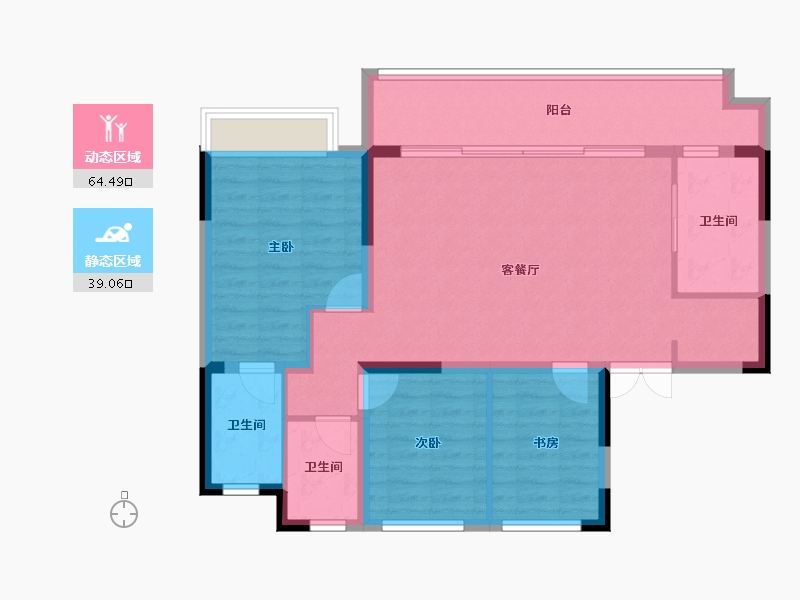 四川省-成都市-星河WORLD公园贰号-93.54-户型库-动静分区