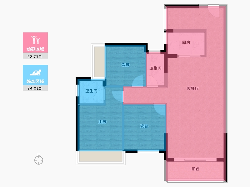 广东省-河源市-友诚丽苑-83.45-户型库-动静分区