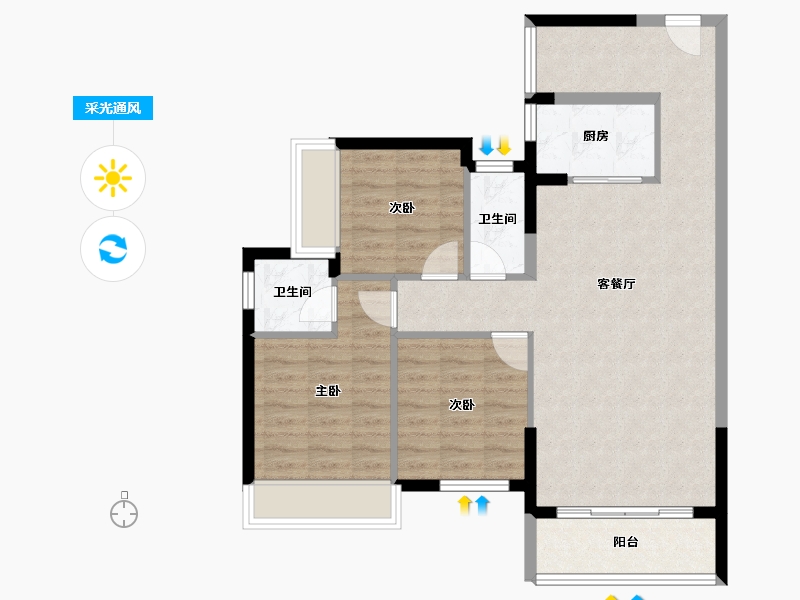 广东省-河源市-友诚丽苑-83.45-户型库-采光通风