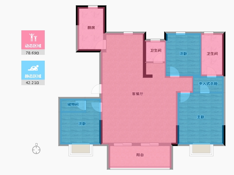 安徽省-合肥市-华侨城空港国际小镇水岸8号-108.81-户型库-动静分区