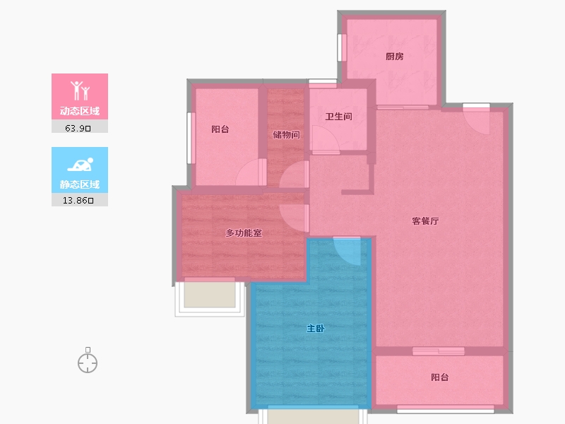 广东省-珠海市-航城·山海荟-68.80-户型库-动静分区