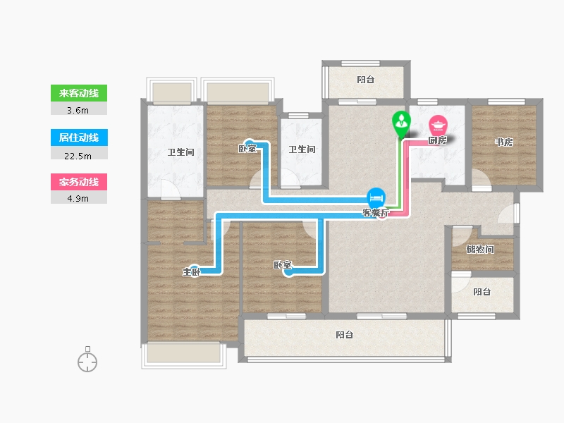 广东省-珠海市-绿景玺悦湾-132.34-户型库-动静线