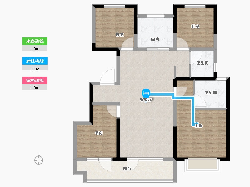 山东省-聊城市-玖璋台│澜庭观邸│松贵府-106.41-户型库-动静线