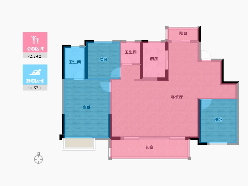 四川省-成都市-中铁城颐湖题院-102.11-户型库-动静分区