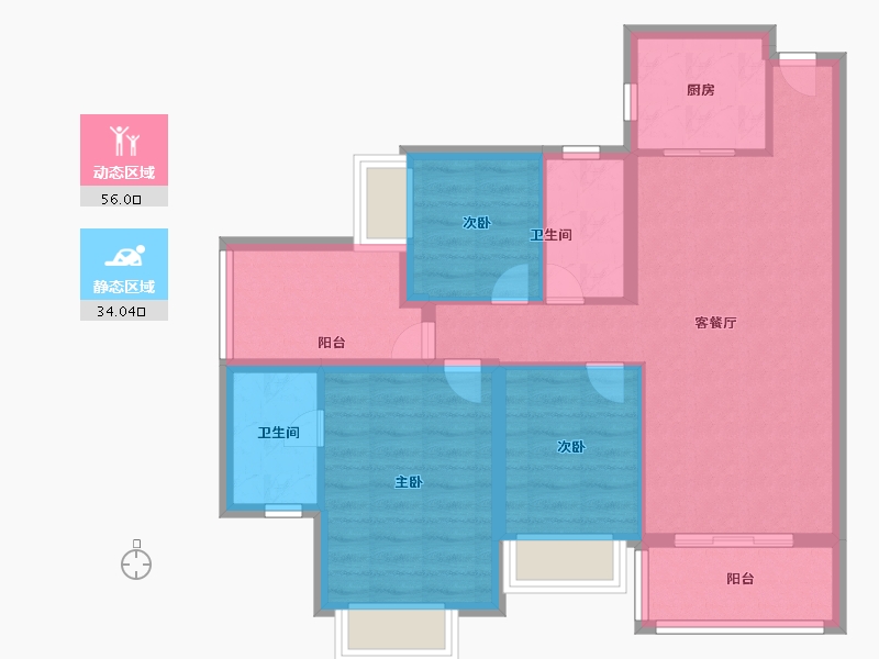 广东省-珠海市-华发水岸新城·水岸华府-79.99-户型库-动静分区