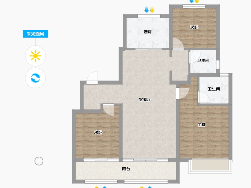 山东省-济南市-海信观悦-93.00-户型库-采光通风