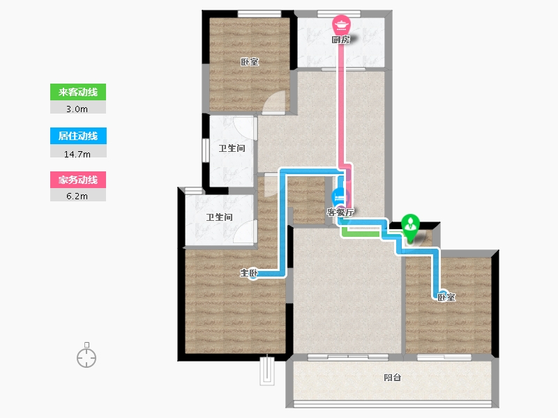 浙江省-宁波市-蓝城·兰香园-93.11-户型库-动静线