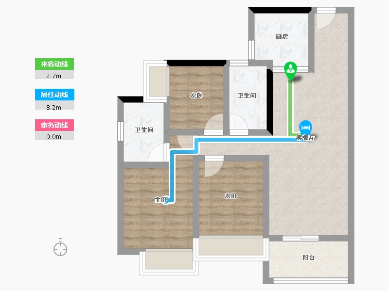 海南省-海口市-华润置地海口时光里-71.94-户型库-动静线