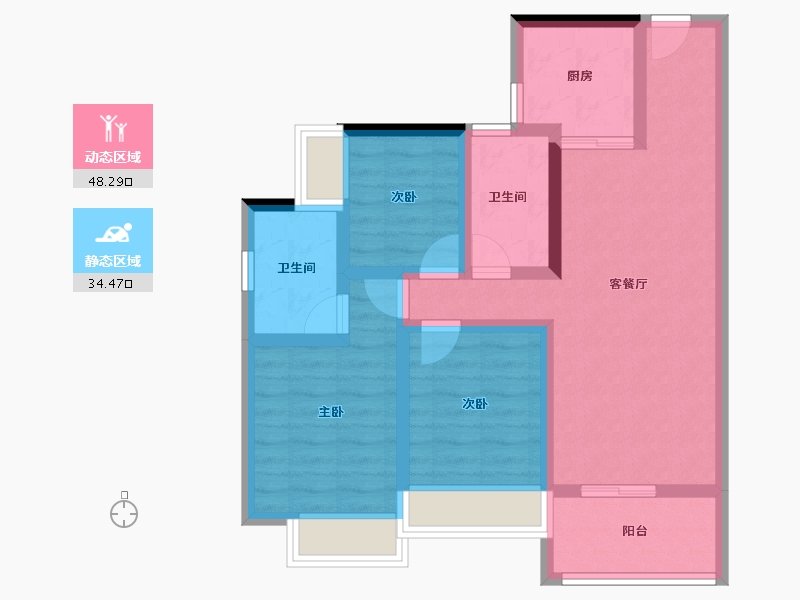 海南省-海口市-华润置地海口时光里-71.94-户型库-动静分区