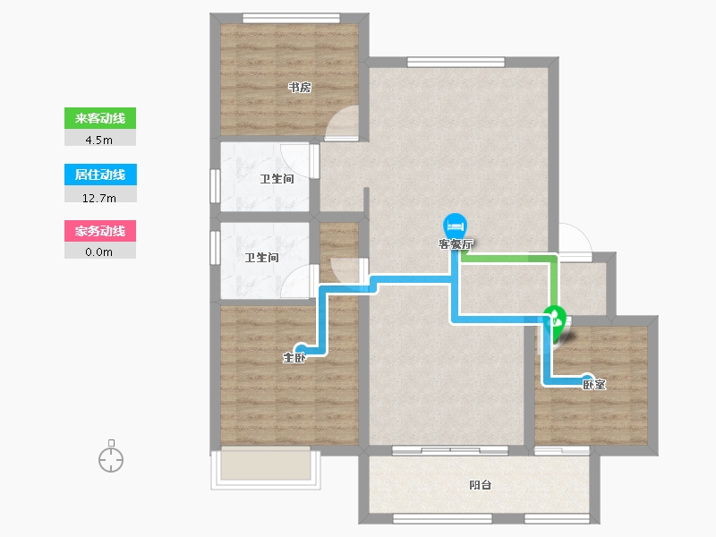 山东省-威海市-宏达锦云里-92.00-户型库-动静线