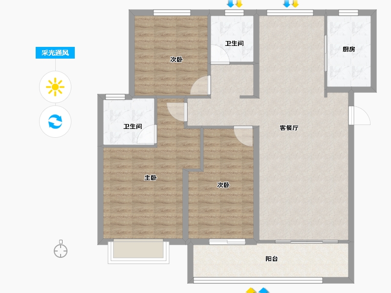 山东省-济南市-国融西兴时代-110.00-户型库-采光通风