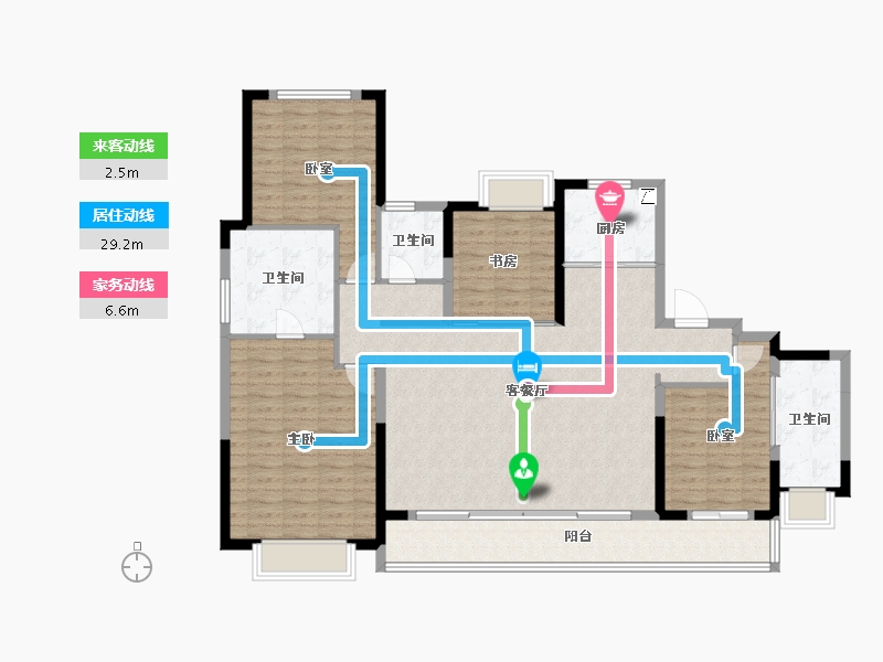 湖北省-武汉市-招商·武汉城建未来中心-136.51-户型库-动静线