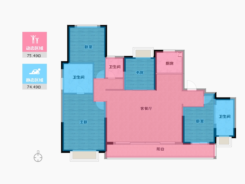 湖北省-武汉市-招商·武汉城建未来中心-136.51-户型库-动静分区