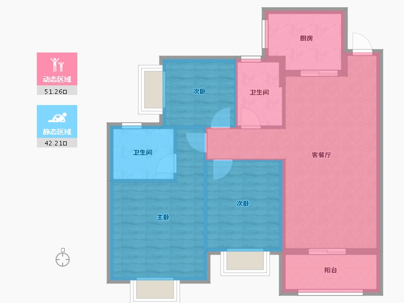 广东省-佛山市-恒大郦湖城-84.00-户型库-动静分区