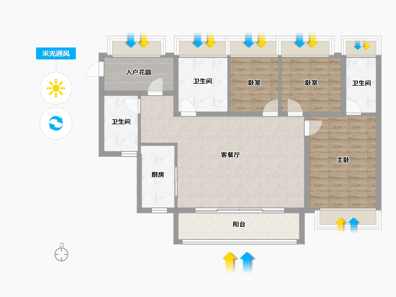 广东省-深圳市-仁恒公园世纪三期-102.40-户型库-采光通风