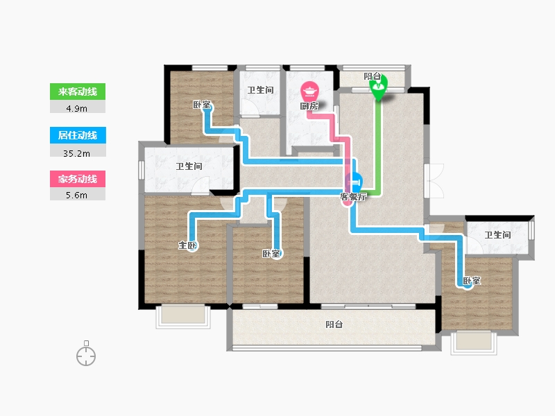 浙江省-宁波市-蓝城·兰香园-142.51-户型库-动静线