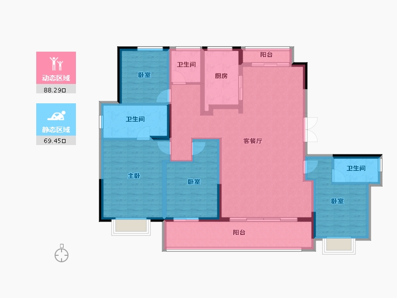 浙江省-宁波市-蓝城·兰香园-142.51-户型库-动静分区