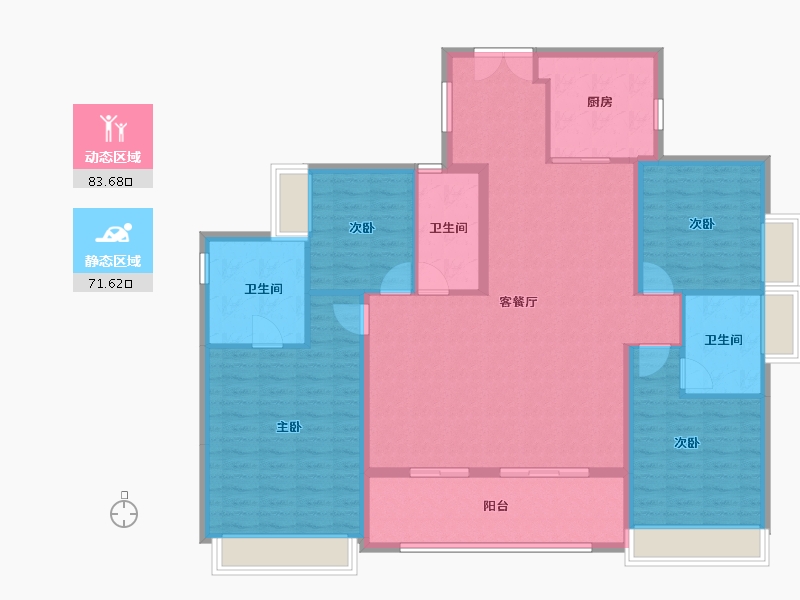 广东省-深圳市-仁恒公园世纪三期-141.60-户型库-动静分区