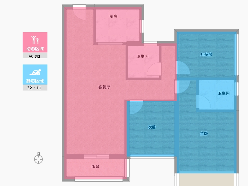 广东省-深圳市-南山悦时光花园-64.80-户型库-动静分区