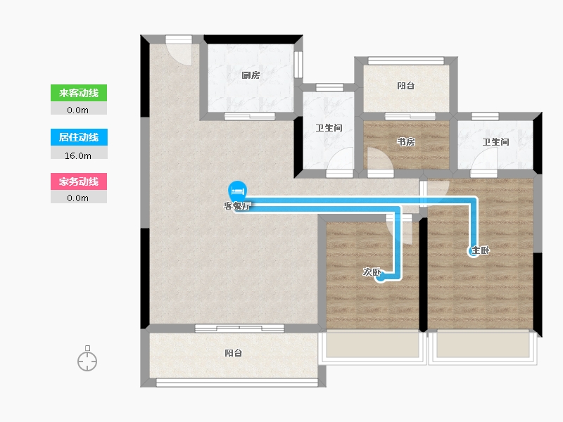 海南省-海口市-中海汇德里-87.58-户型库-动静线