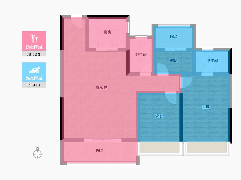 海南省-海口市-中海汇德里-87.58-户型库-动静分区