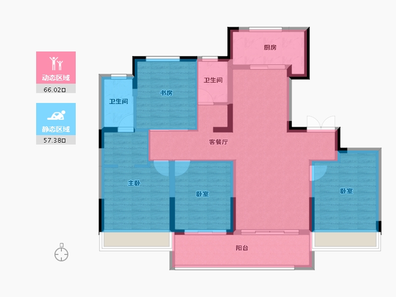 浙江省-湖州市-南控地产云澜府-110.97-户型库-动静分区