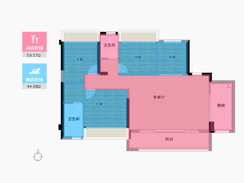 四川省-成都市-悦湖金茂悦-94.20-户型库-动静分区