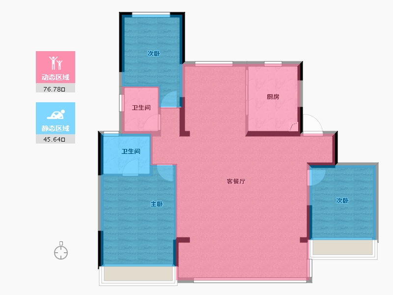 浙江省-湖州市-绿地公园大道-111.39-户型库-动静分区