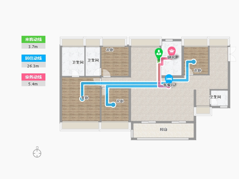 广东省-深圳市-仁恒公园世纪三期-148.00-户型库-动静线