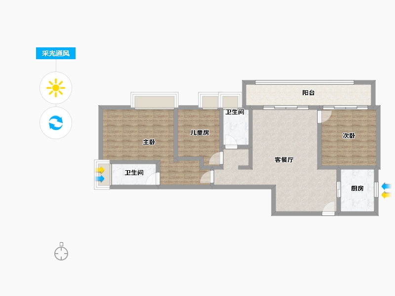 海南省-海口市-同康江语海-97.40-户型库-采光通风