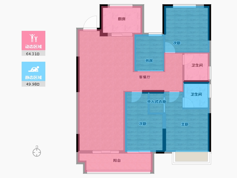 浙江省-湖州市-天能天泽府-102.88-户型库-动静分区