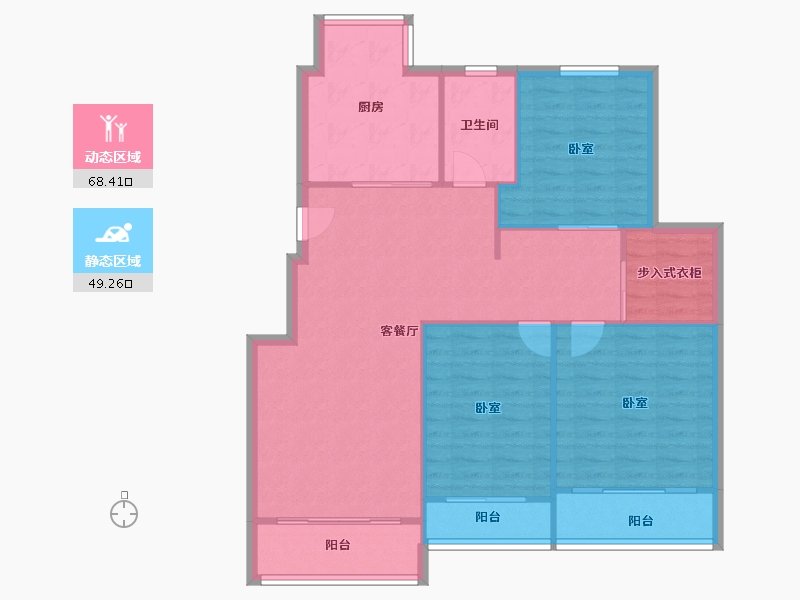 江苏省-南通市-紫东花苑-108.48-户型库-动静分区