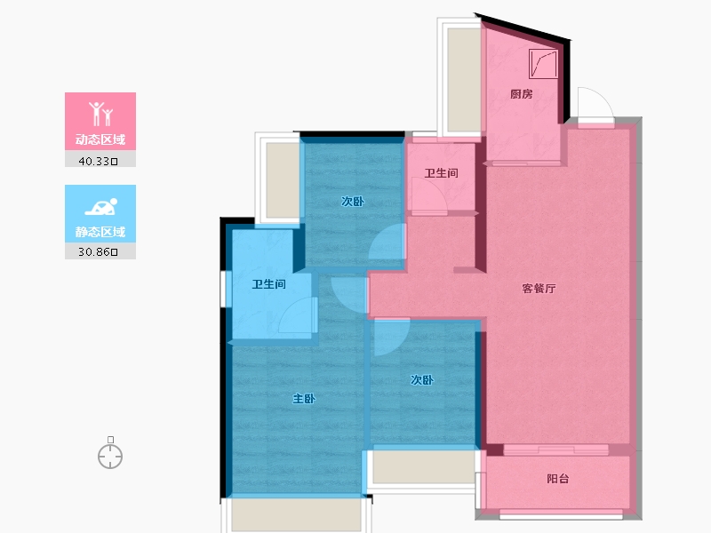 广东省-深圳市-宏发万悦山二期-62.70-户型库-动静分区