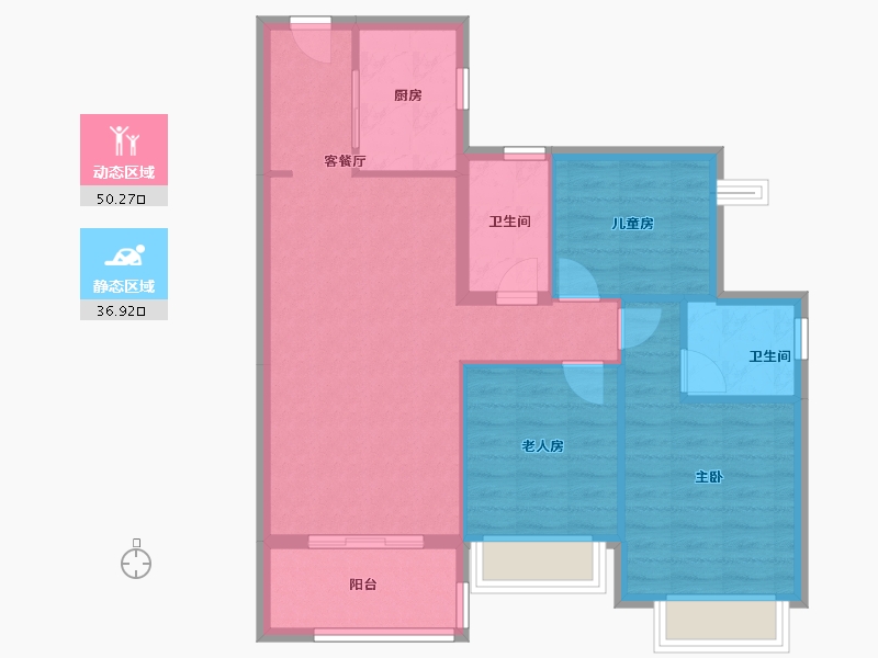 广东省-深圳市-里城玺樾山花园三期-78.50-户型库-动静分区