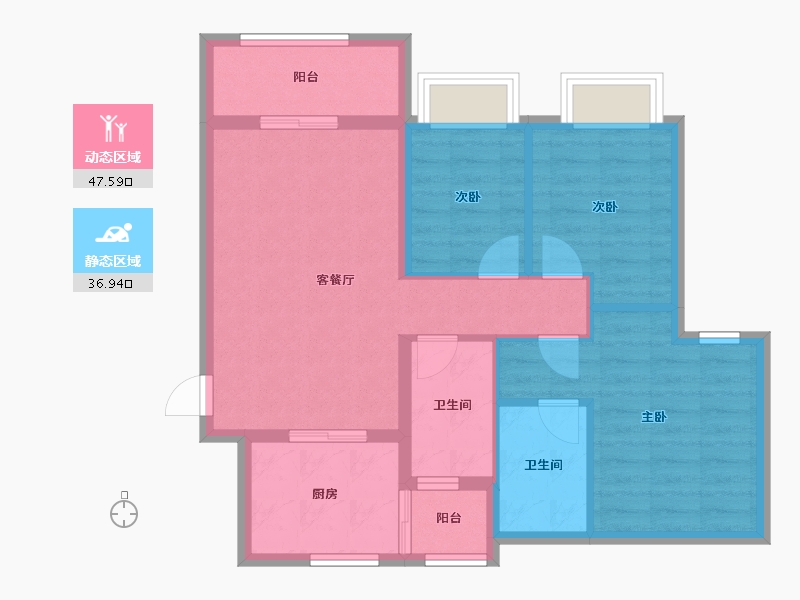 广东省-佛山市-恒大郦湖城-75.21-户型库-动静分区