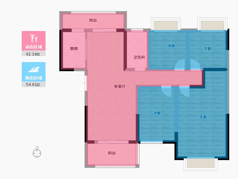 安徽省-滁州市-徽盐名都学府-103.23-户型库-动静分区