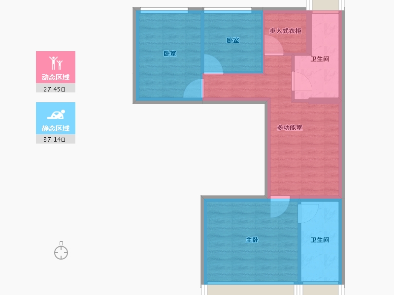 海南省-海口市-深铁珑境花园一期-56.62-户型库-动静分区