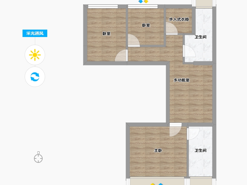 海南省-海口市-深铁珑境花园一期-56.62-户型库-采光通风