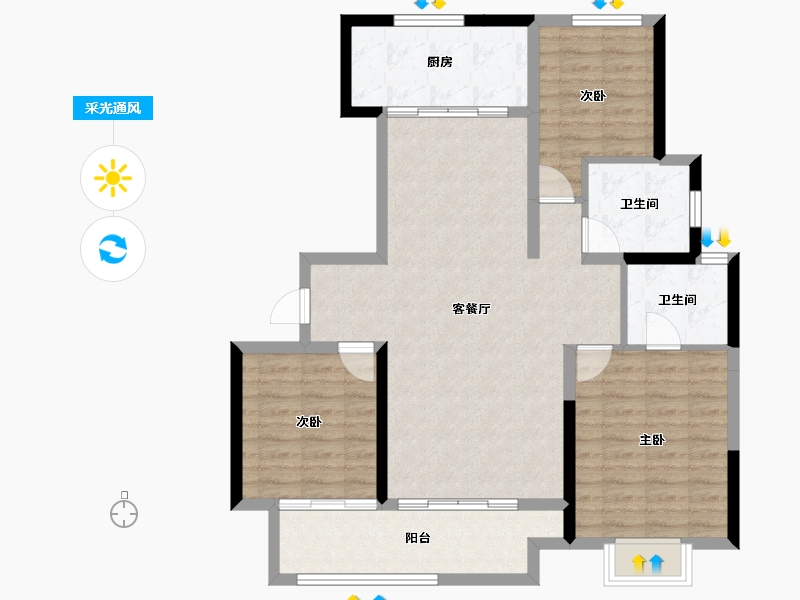 山东省-济南市-中电建国誉府-98.60-户型库-采光通风