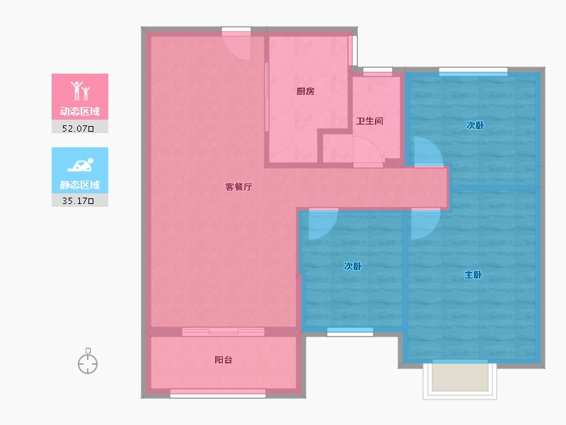 江西省-九江市-浔阳·滨江天悦-78.93-户型库-动静分区