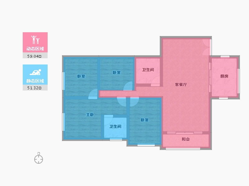 广东省-珠海市-园林花园-97.95-户型库-动静分区