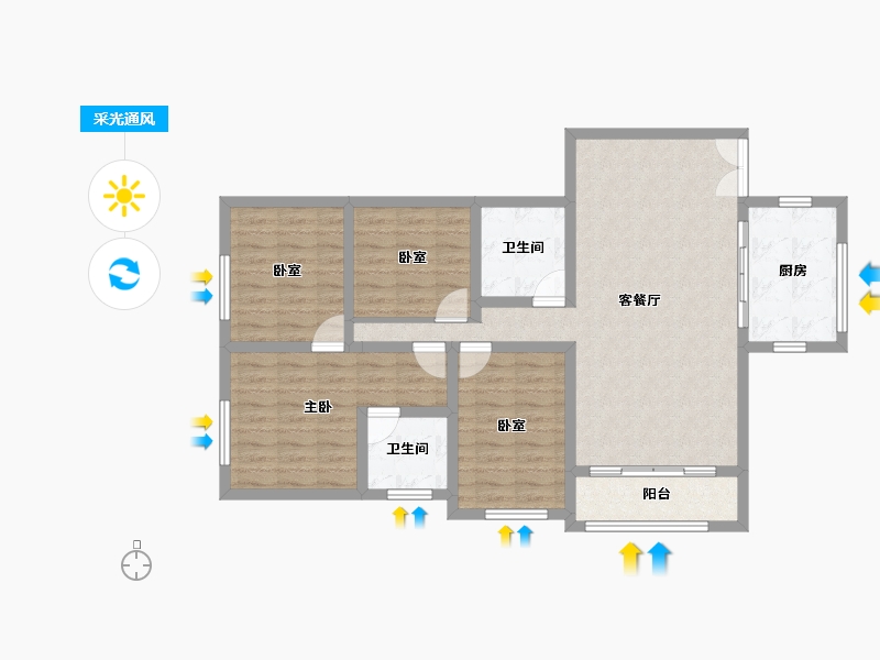 广东省-珠海市-园林花园-97.95-户型库-采光通风